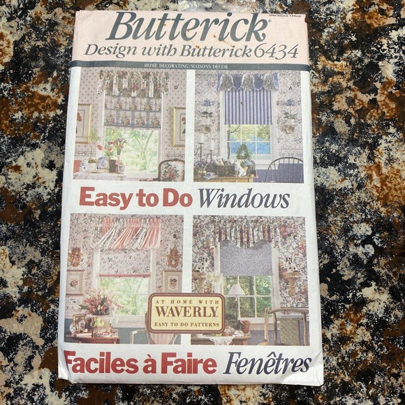 Butterick 6434 Waverly Valances Shades Home Decor Sewing Pattern Uncut - Picture 1 of 4